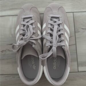Adidas Women's Taupe and White Sneakers